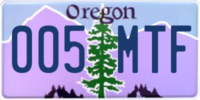OR license plate 005MTF