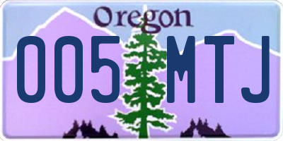 OR license plate 005MTJ