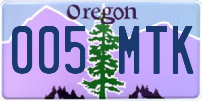 OR license plate 005MTK