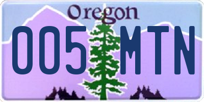 OR license plate 005MTN
