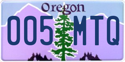 OR license plate 005MTQ