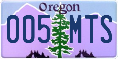 OR license plate 005MTS