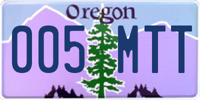OR license plate 005MTT