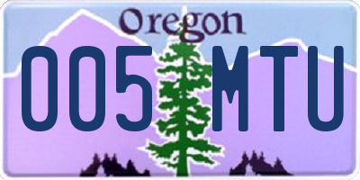 OR license plate 005MTU