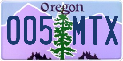 OR license plate 005MTX