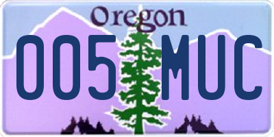 OR license plate 005MUC