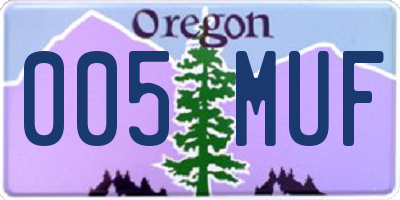 OR license plate 005MUF