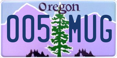 OR license plate 005MUG