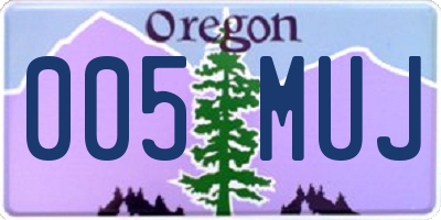 OR license plate 005MUJ