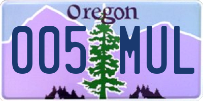 OR license plate 005MUL