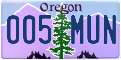 OR license plate 005MUN