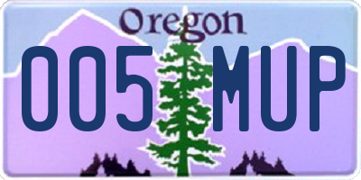 OR license plate 005MUP