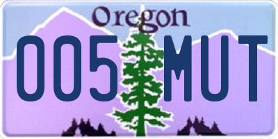 OR license plate 005MUT