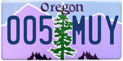 OR license plate 005MUY