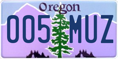 OR license plate 005MUZ