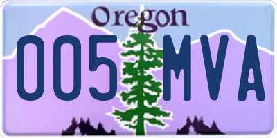 OR license plate 005MVA