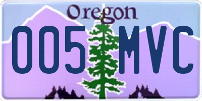 OR license plate 005MVC