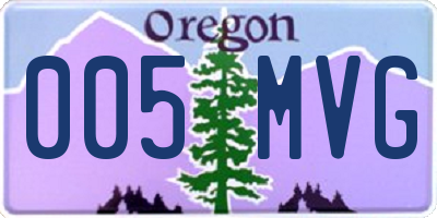 OR license plate 005MVG