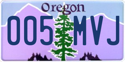 OR license plate 005MVJ
