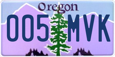 OR license plate 005MVK