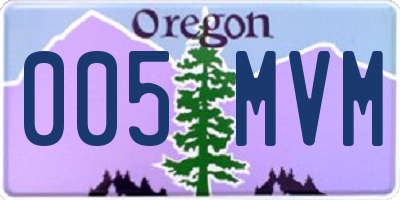 OR license plate 005MVM