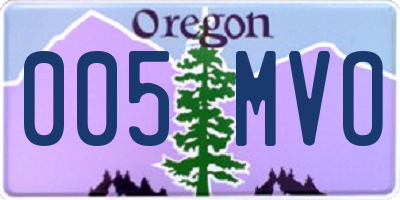 OR license plate 005MVO