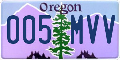 OR license plate 005MVV