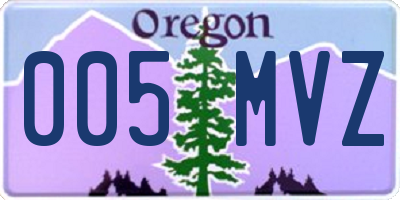OR license plate 005MVZ
