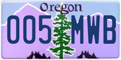 OR license plate 005MWB