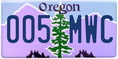 OR license plate 005MWC