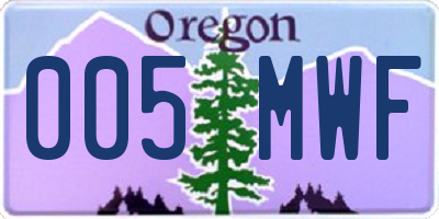 OR license plate 005MWF