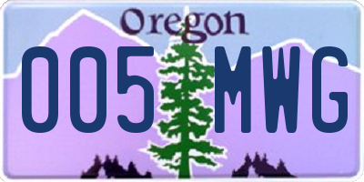 OR license plate 005MWG