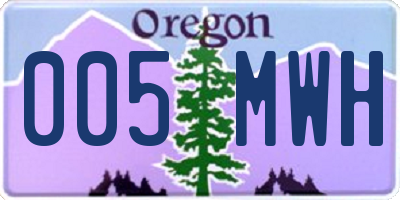 OR license plate 005MWH