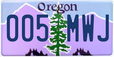 OR license plate 005MWJ