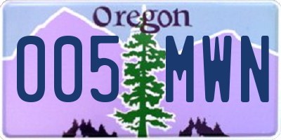 OR license plate 005MWN
