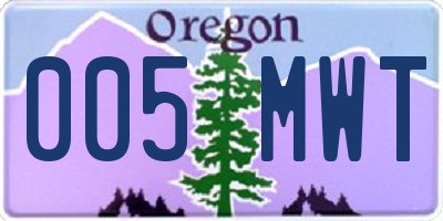 OR license plate 005MWT