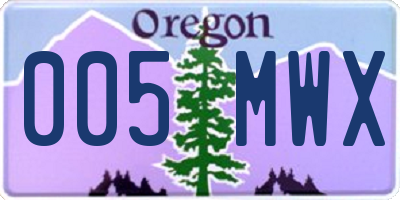 OR license plate 005MWX