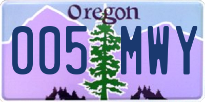 OR license plate 005MWY