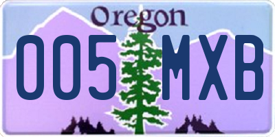 OR license plate 005MXB