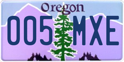 OR license plate 005MXE