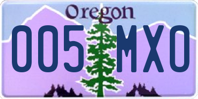 OR license plate 005MXO