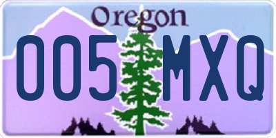 OR license plate 005MXQ
