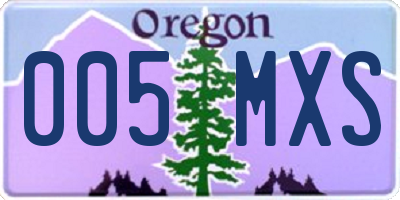 OR license plate 005MXS