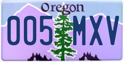 OR license plate 005MXV