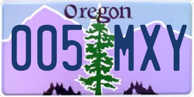 OR license plate 005MXY