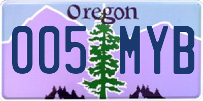OR license plate 005MYB