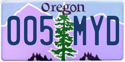 OR license plate 005MYD