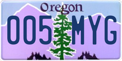 OR license plate 005MYG