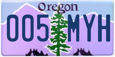 OR license plate 005MYH