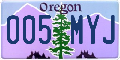 OR license plate 005MYJ